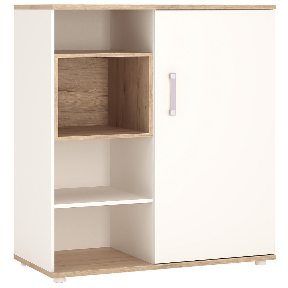 4KIDS Low cabinet with shelves Sliding Door lilac handles